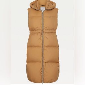 Tommy Hilfiger long down puffer vest in Countryside Khaki, Size S